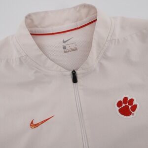 Nike Clemson Tigers 1/4 Zip Windbreaker Coaches Jacket Sleeve Mens Large Flaws
